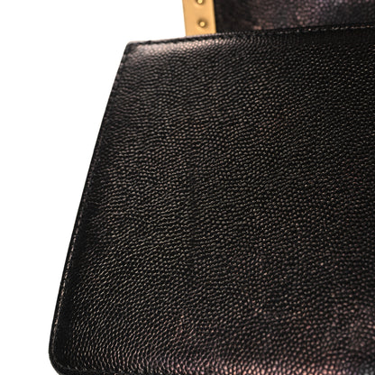 Chanel Metallic Caviar Chevron Quilted Medium Boy Flap Black 12 of 12