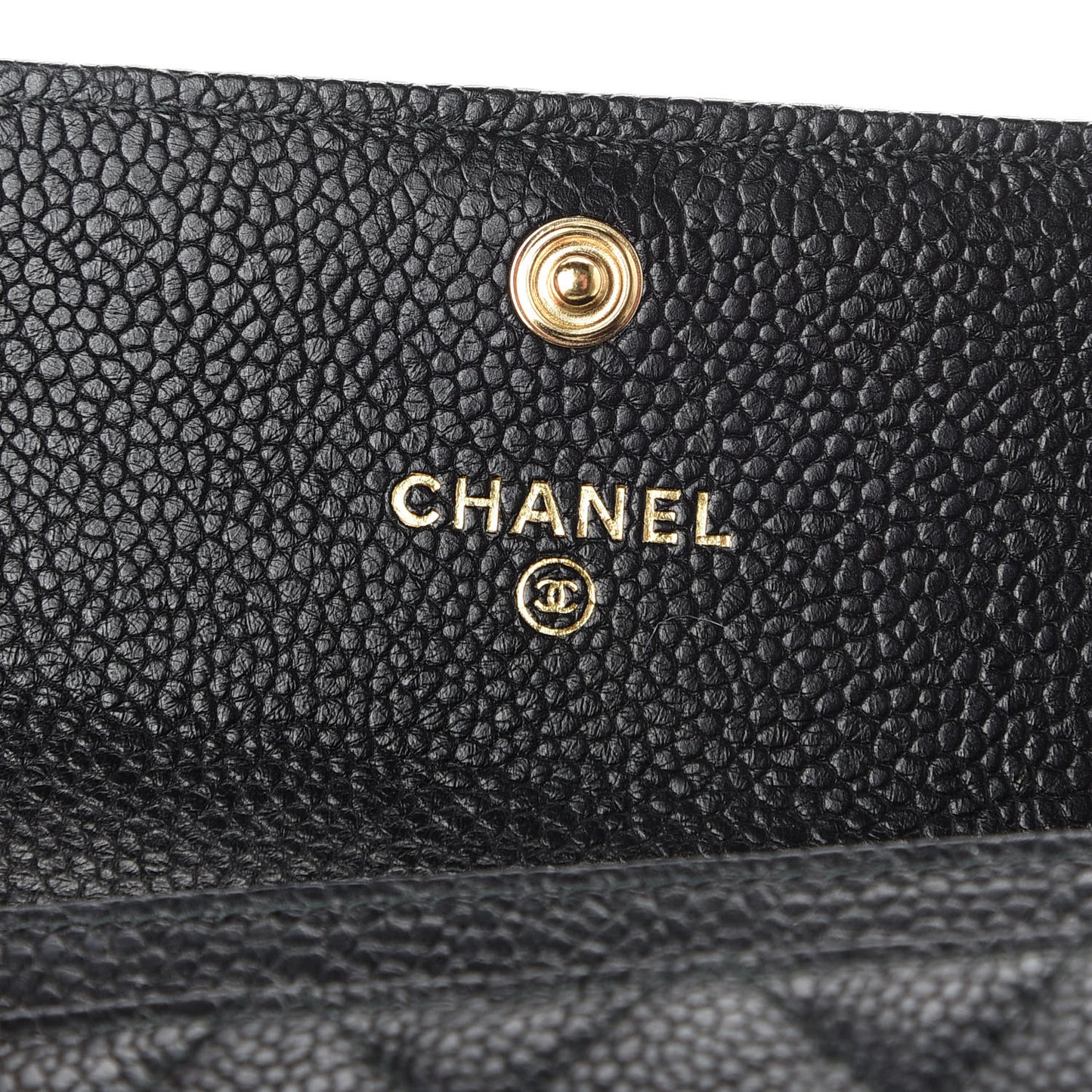 Caviar Quilted Boy Flap Card Holder Black