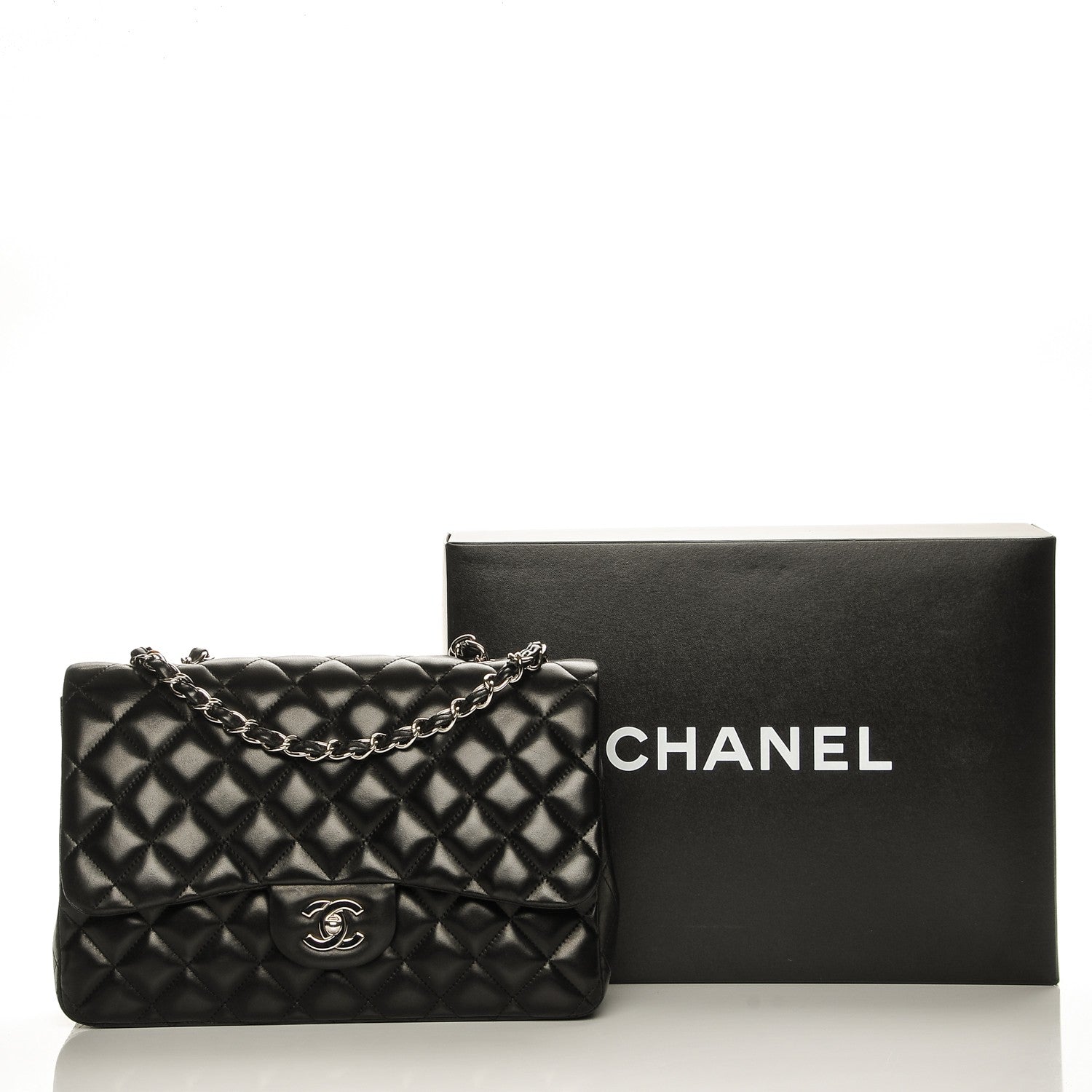 Chanel Lambskin Quilted Jumbo Single Flap Black 8 of 8
