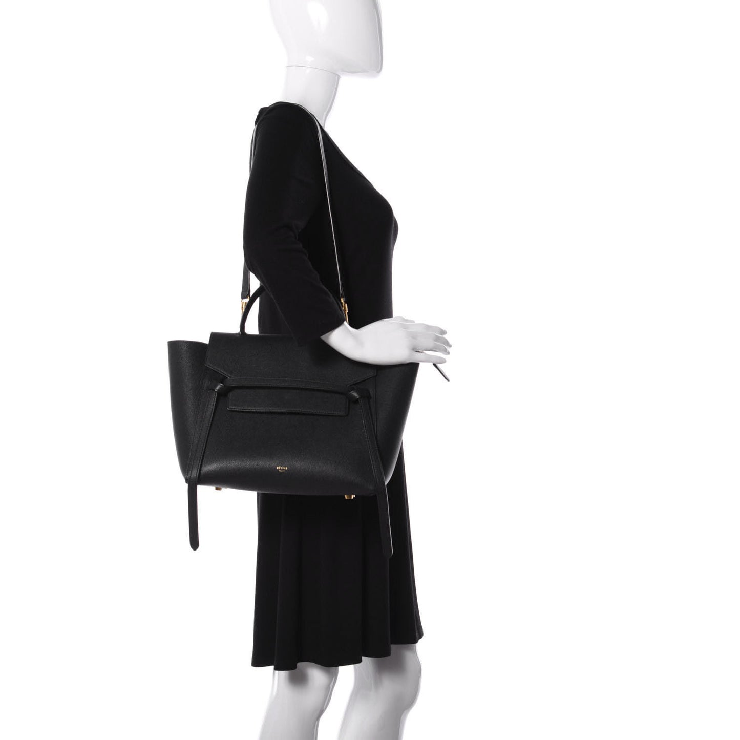 Grained Calfskin Small Belt Bag Black