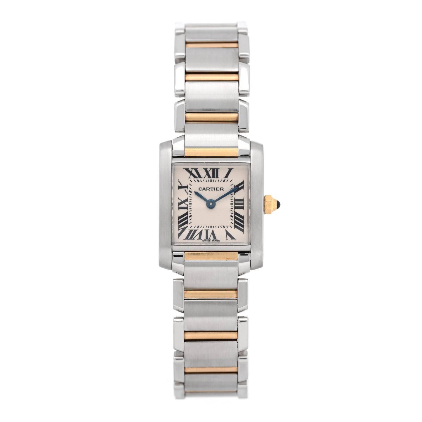 Stainless Steel 18K Yellow Gold 20mm Tank Francaise Quartz Watch