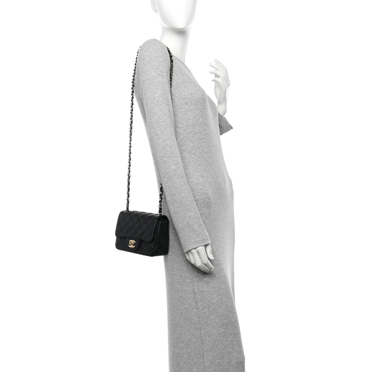 Chanel Lambskin Quilted Mini Square Flap Black 2 of 10