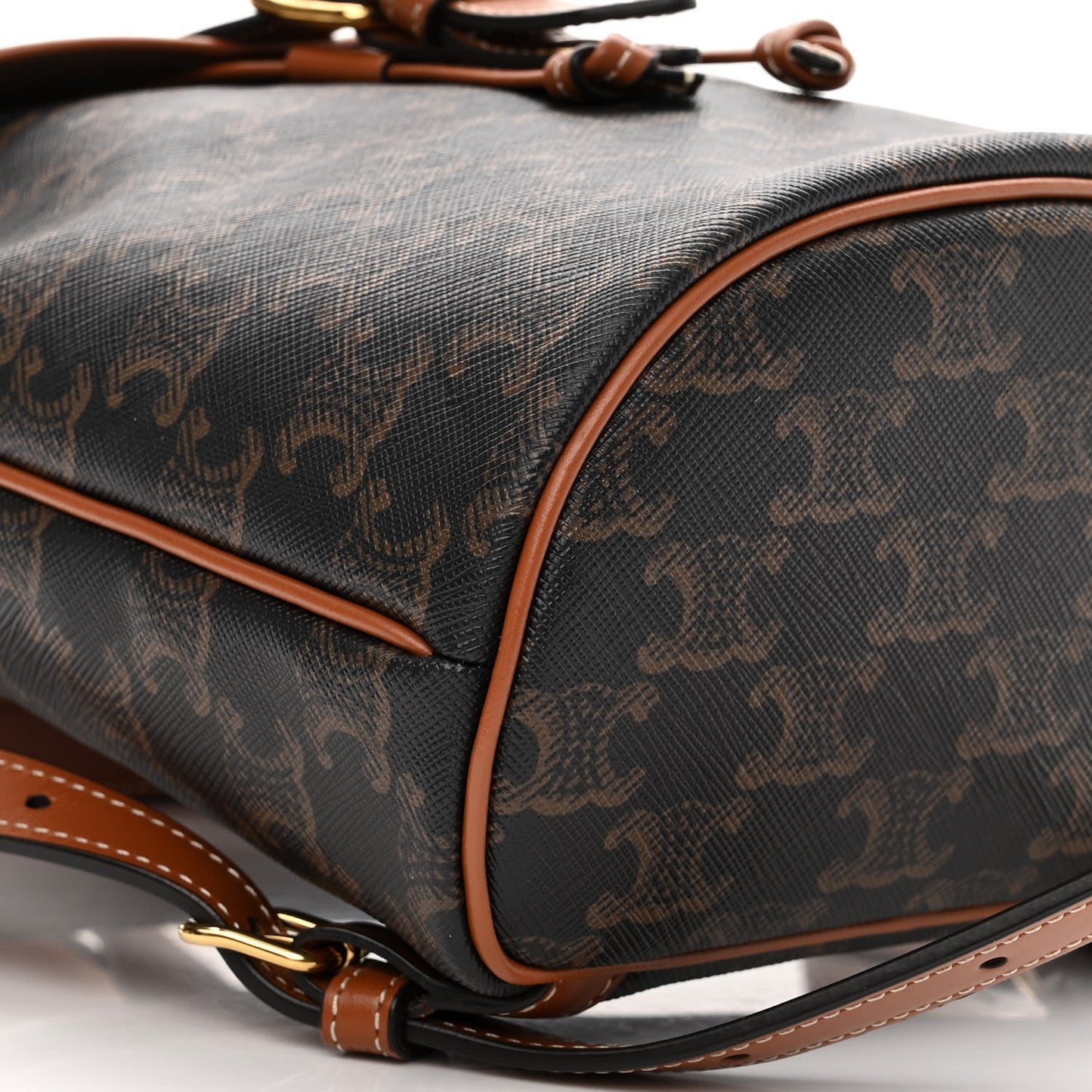 Triomphe Canvas Calfskin Mini Folco Backpack Tan