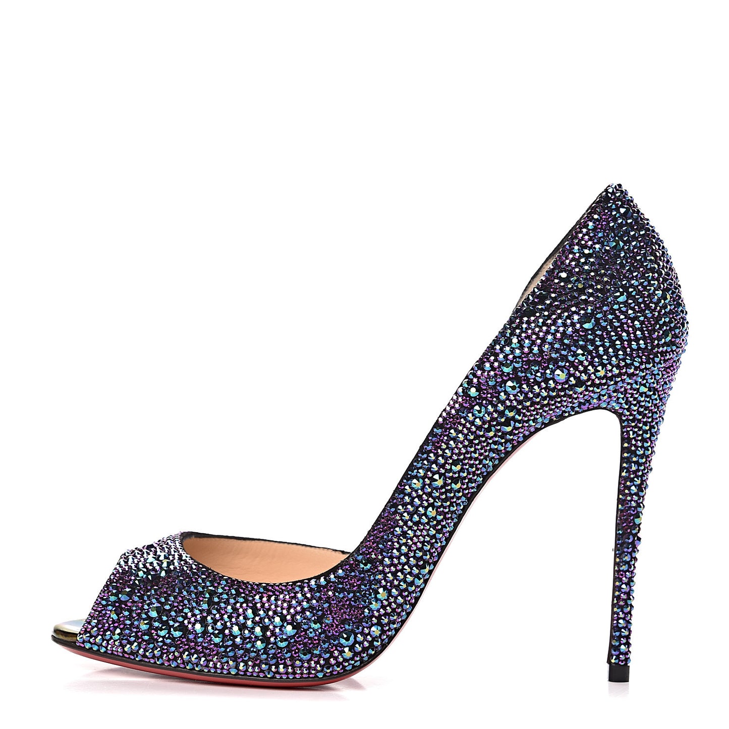Strass Suede Calfskin Demi You 100 Pumps 38.5 Black Green