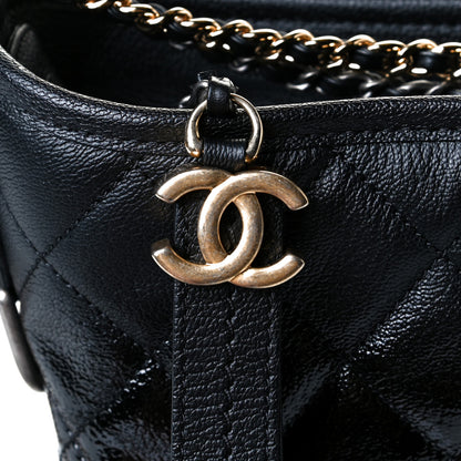 Chanel Patent Goatskin Quilted Small Gabrielle Hobo Black 6 of 7