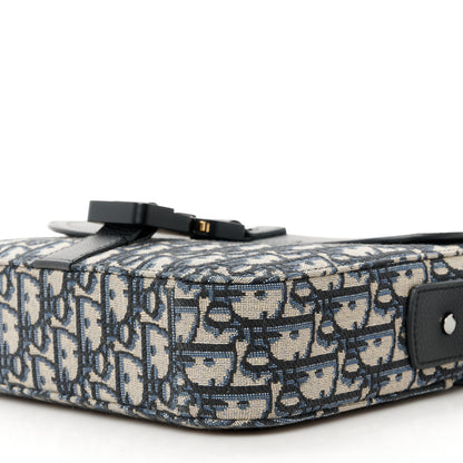 Christian Dior Oblique Jacquard Grained Calfskin Small Saddle Messenger Bag Beige Black 10 of 10