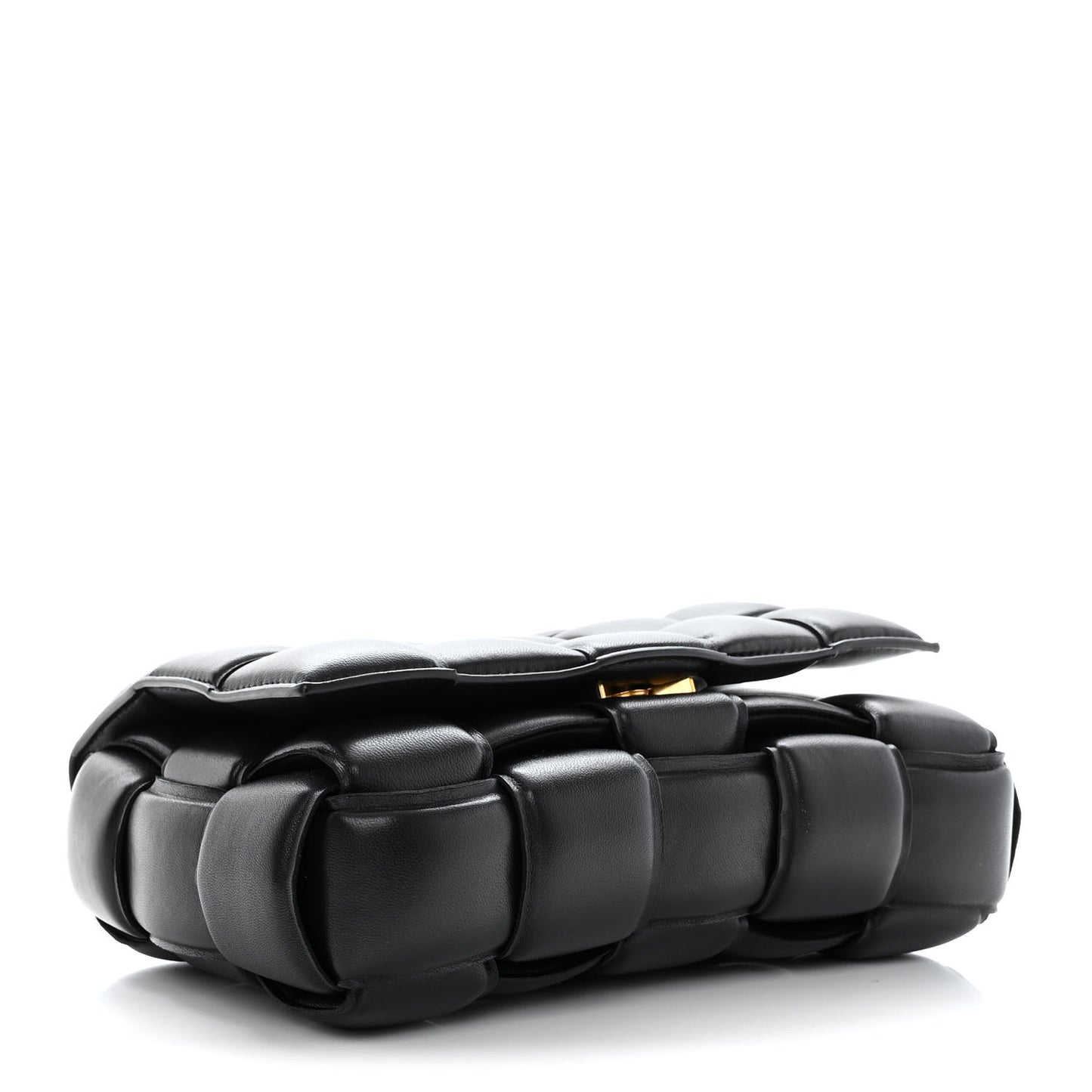 Nappa Maxi Intreccio Padded Cassette Crossbody Bag Black