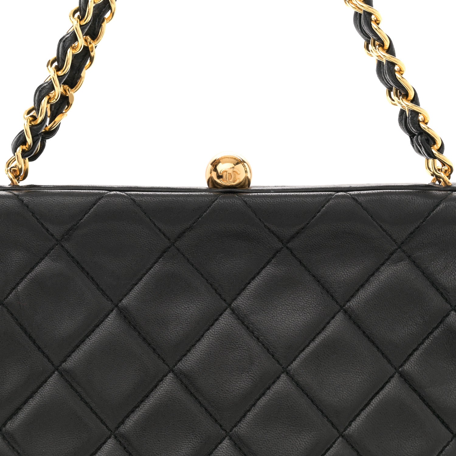 Chanel Lambskin Quilted Small Kisslock Bag Black 8 of 11