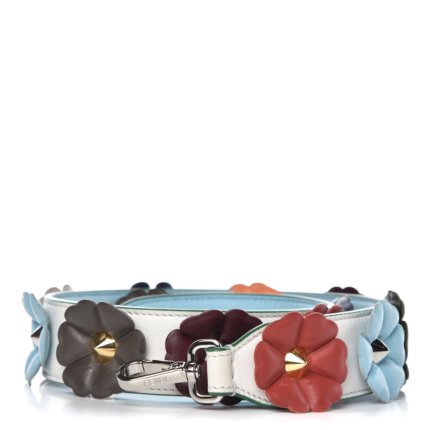 Vitello Dolce Flowerland Bi-Color Studded Strap You White Ice Multicolor