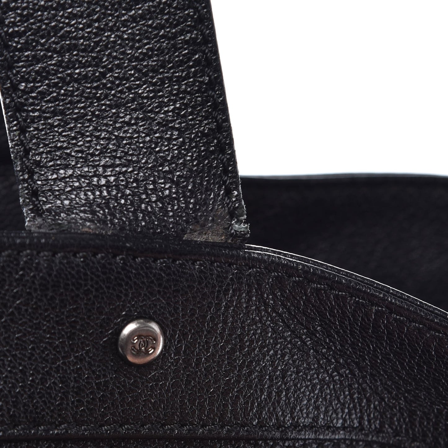 Goatskin Perforated Large CC Tote Black