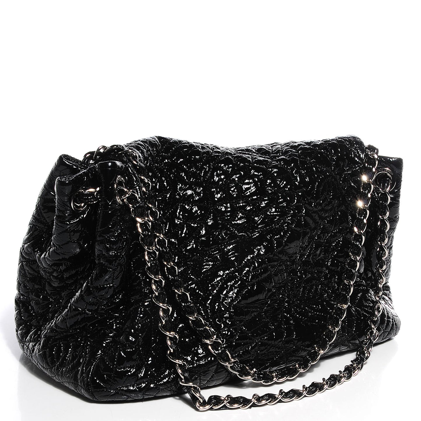 Vinyl Graphic Edge Accordion Flap Bag Black