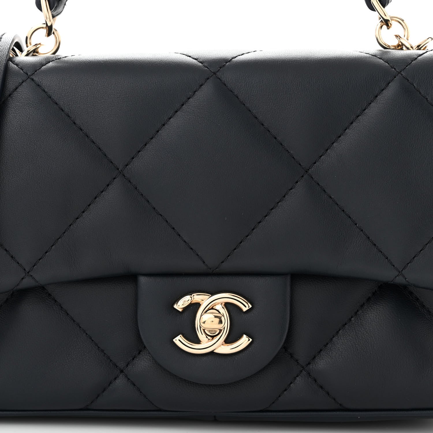 Chanel Lambskin Quilted Small Easy Carry Flap Navy 8 of 11