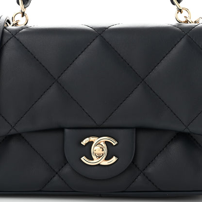 Chanel Lambskin Quilted Small Easy Carry Flap Navy 8 of 11