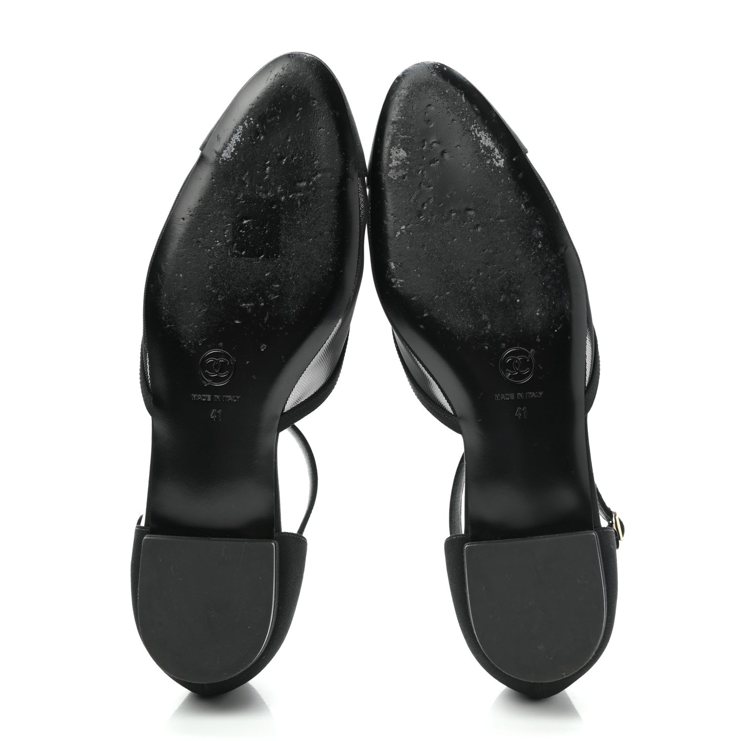 Mesh Grosgrain Cap Toe CC Flats 41 Black