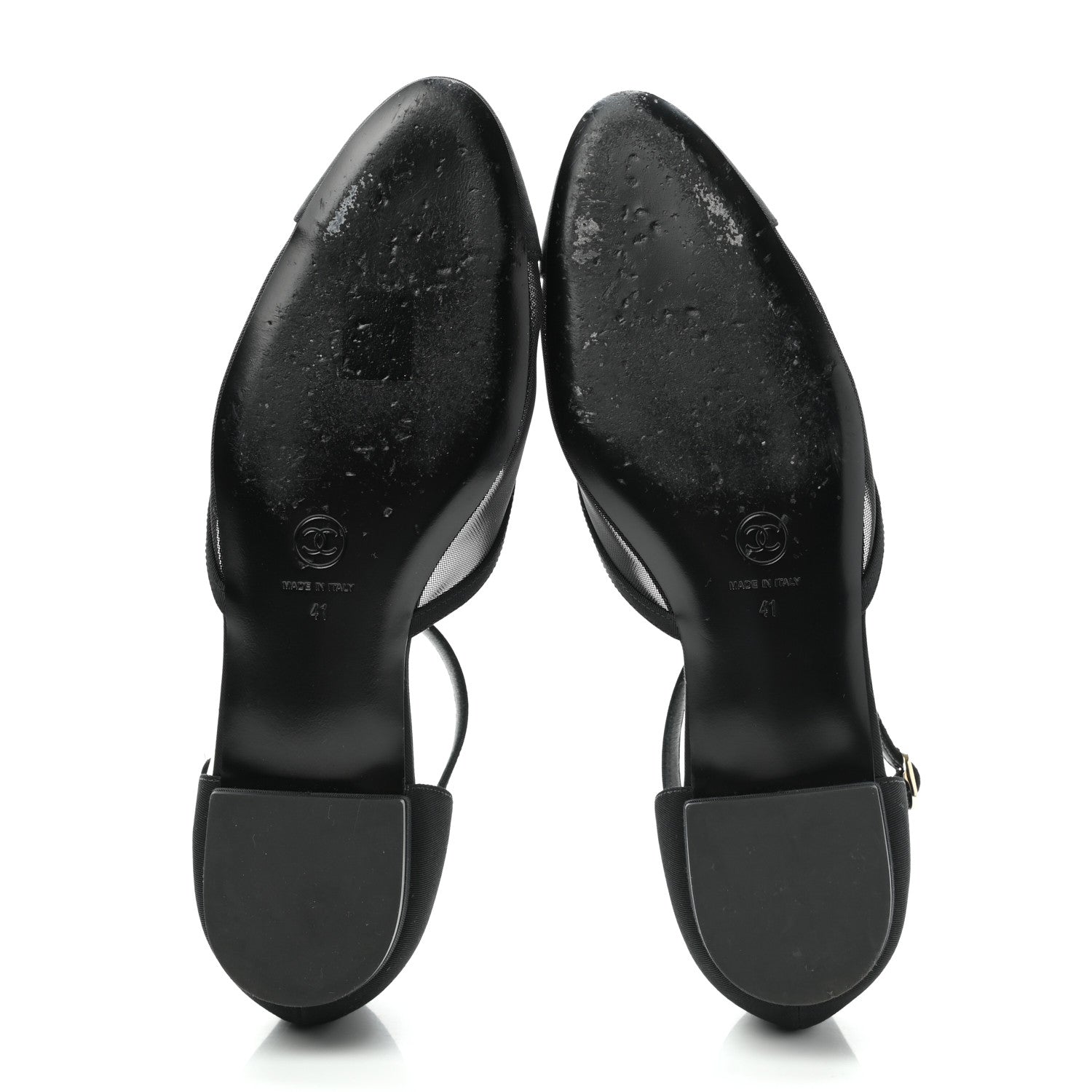 Chanel Mesh Grosgrain Cap Toe CC Flats 41 Black 5 of 12