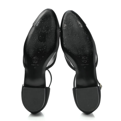 Chanel Mesh Grosgrain Cap Toe CC Flats 41 Black 5 of 12