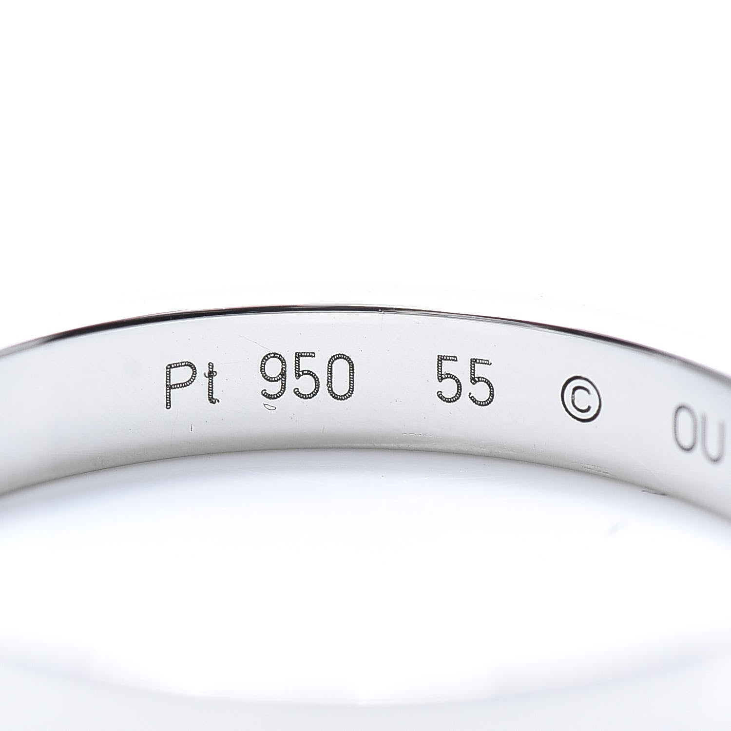 Cartier Platinum Diamond 3mm C De Wedding Band Ring 55 7.25 4 of 5