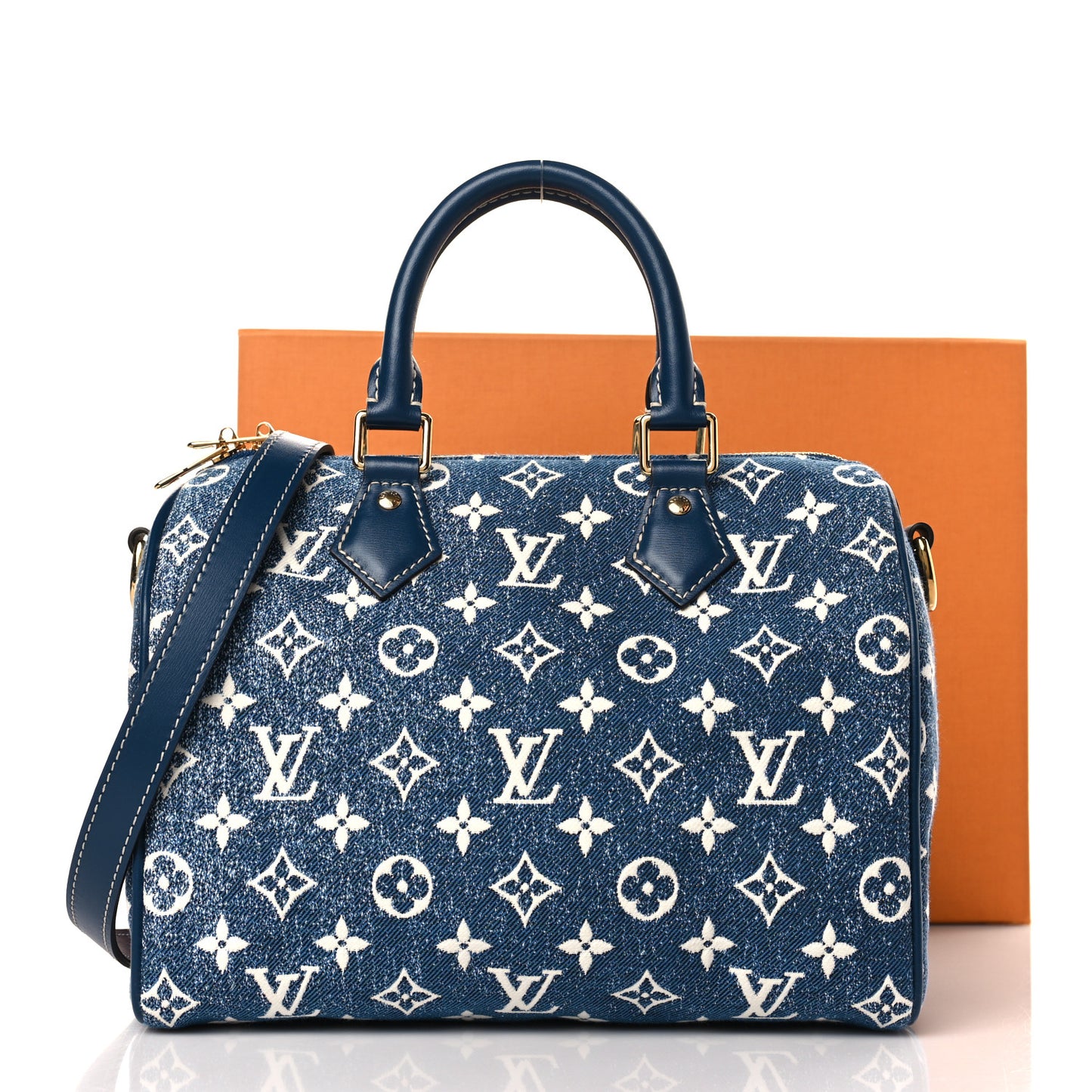 Monogram Jacquard Denim Speedy Bandouliere 25 Bleu