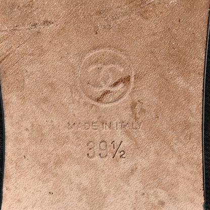 Chanel Denim Printed Cap Toe Ballerina Flats 39.5 Black White 8 of 12