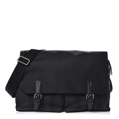 Burberry Nylon Jacquard Beat Check Sundorine Messenger Bag Black 1 of 8
