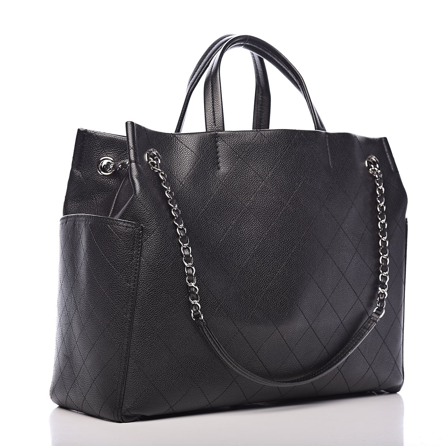 Chanel Grained Calfskin CC Pocket Tote Black 3 of 10
