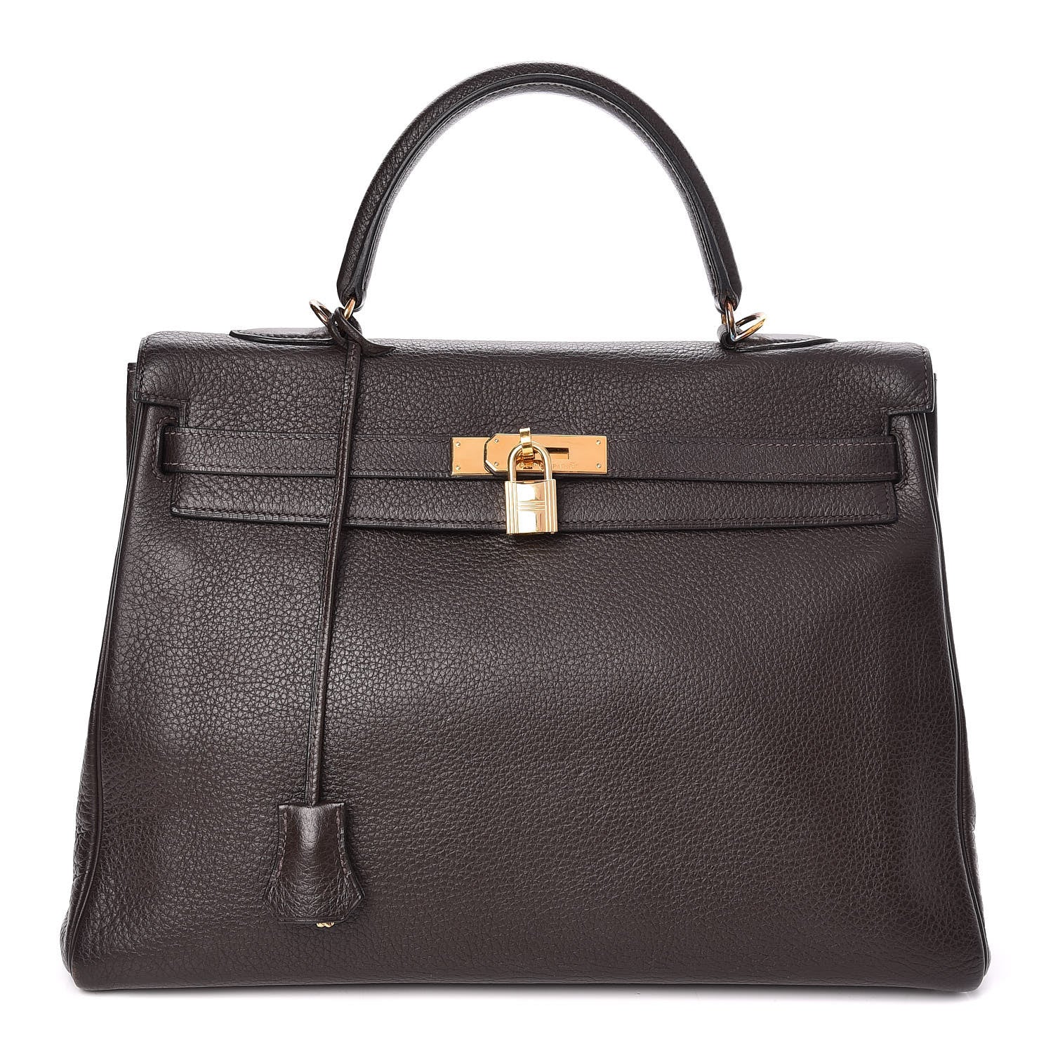 Hermes Taurillon Clemence Kelly Retourne 35 Chocolate 1 of 38