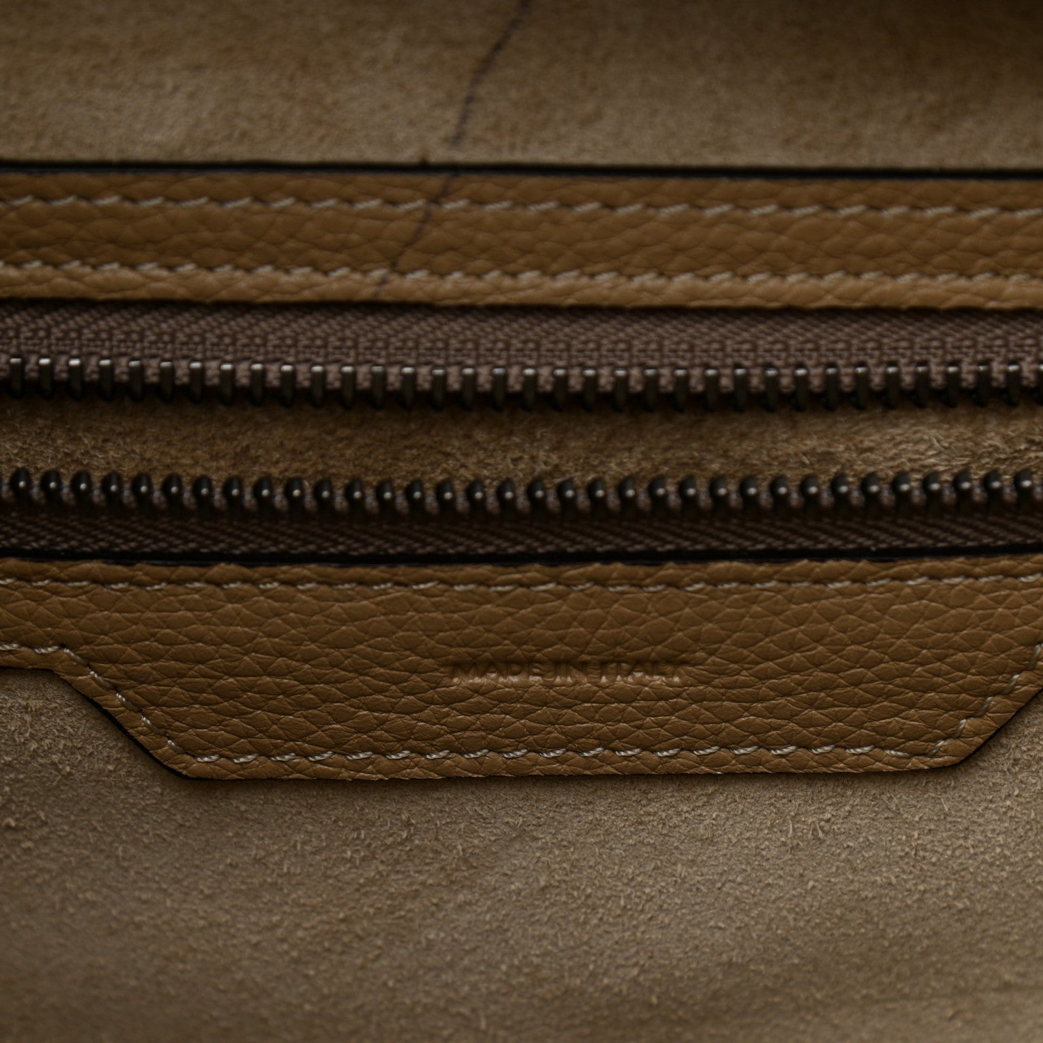 Celine Drummed Calfskin Mini Luggage Dune 7 of 17