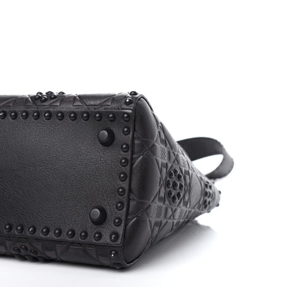 Christian Dior Lambskin Studded Matte Cannage Medium Lady Dior So Black 9 of 35