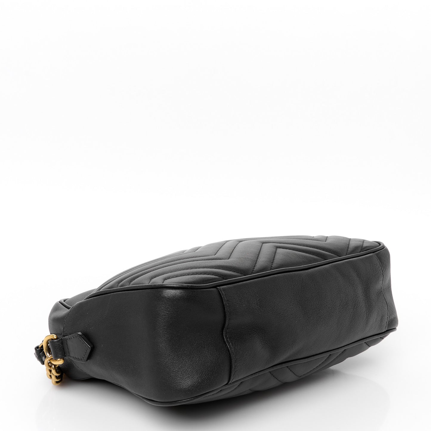 Calfskin Matelasse Medium GG Marmont Chain Shoulder Bag Black