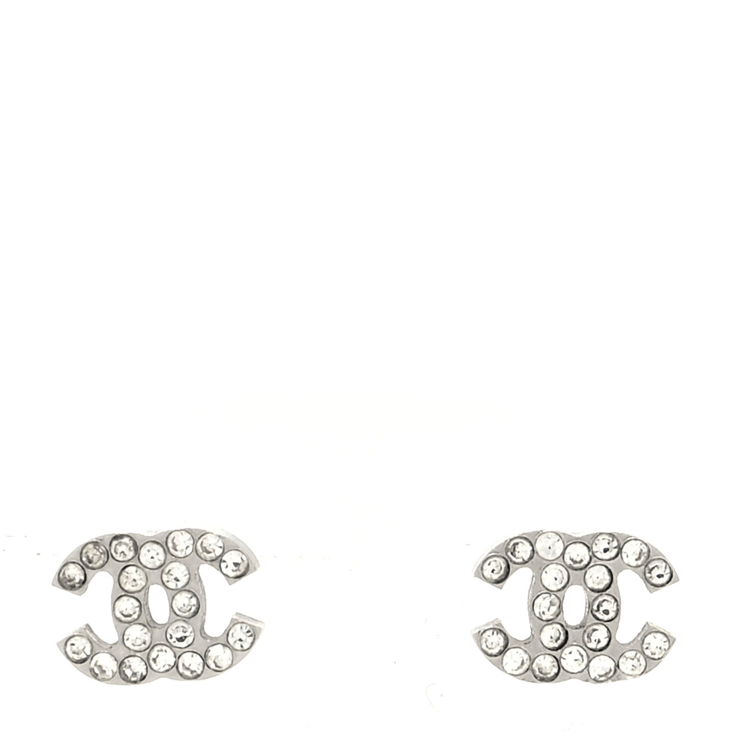 Crystal Mini CC Earrings Silver