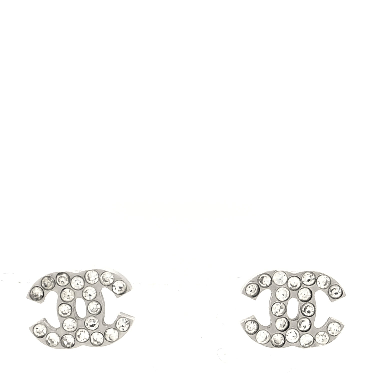 Chanel Crystal Mini CC Earrings Silver 1 of 4