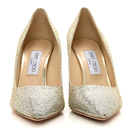 Jimmy Choo Glitter Fabric Romy 85 Pumps 40 Champagne 2 of 8