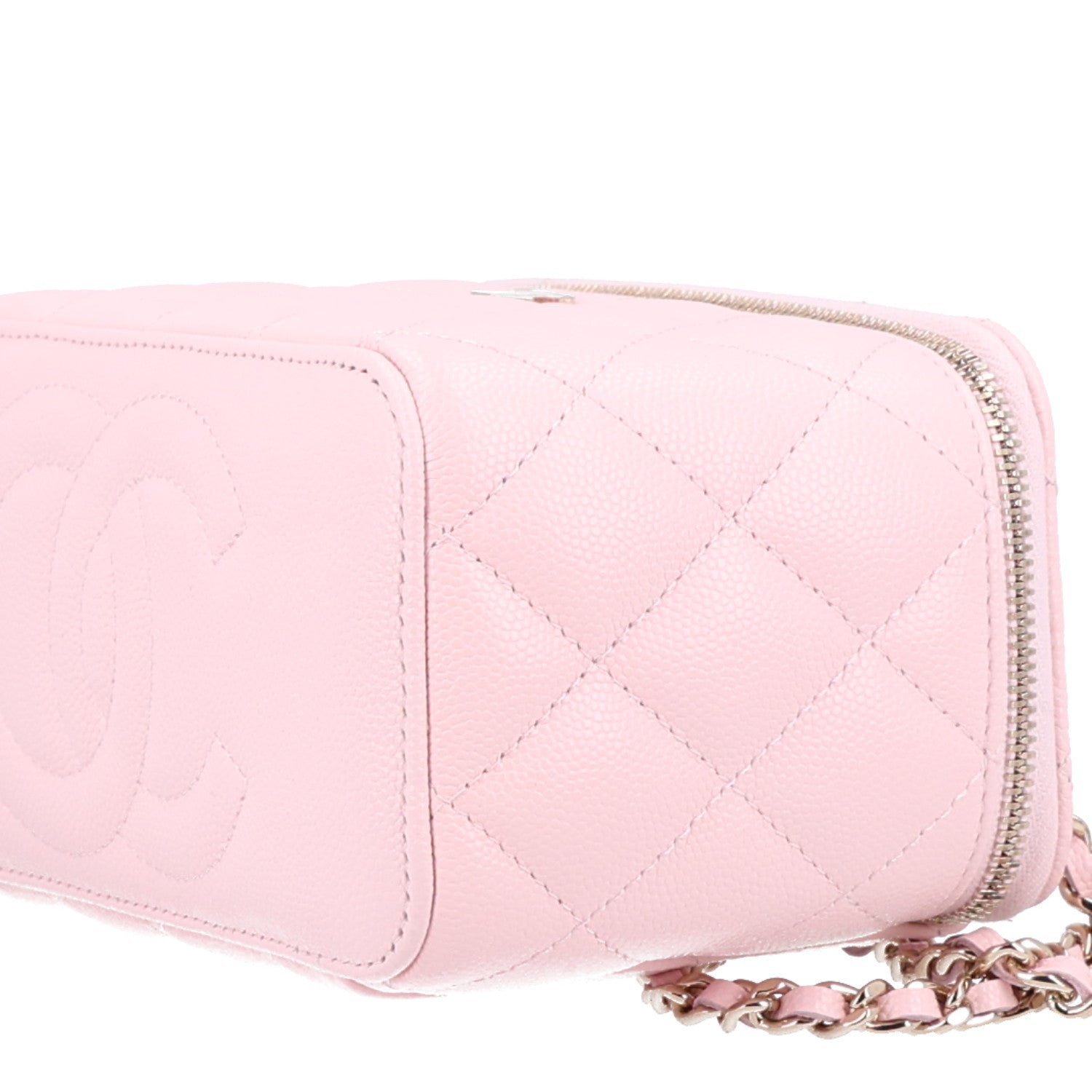 Chanel Caviar Quilted Small Vanity Case With Chain Pink 10 of 10