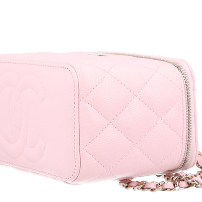 Chanel Caviar Quilted Small Vanity Case With Chain Pink 10 of 10