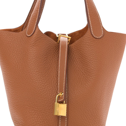 Hermes Taurillon Clemence Picotin Lock 18 PM Gold 7 of 10