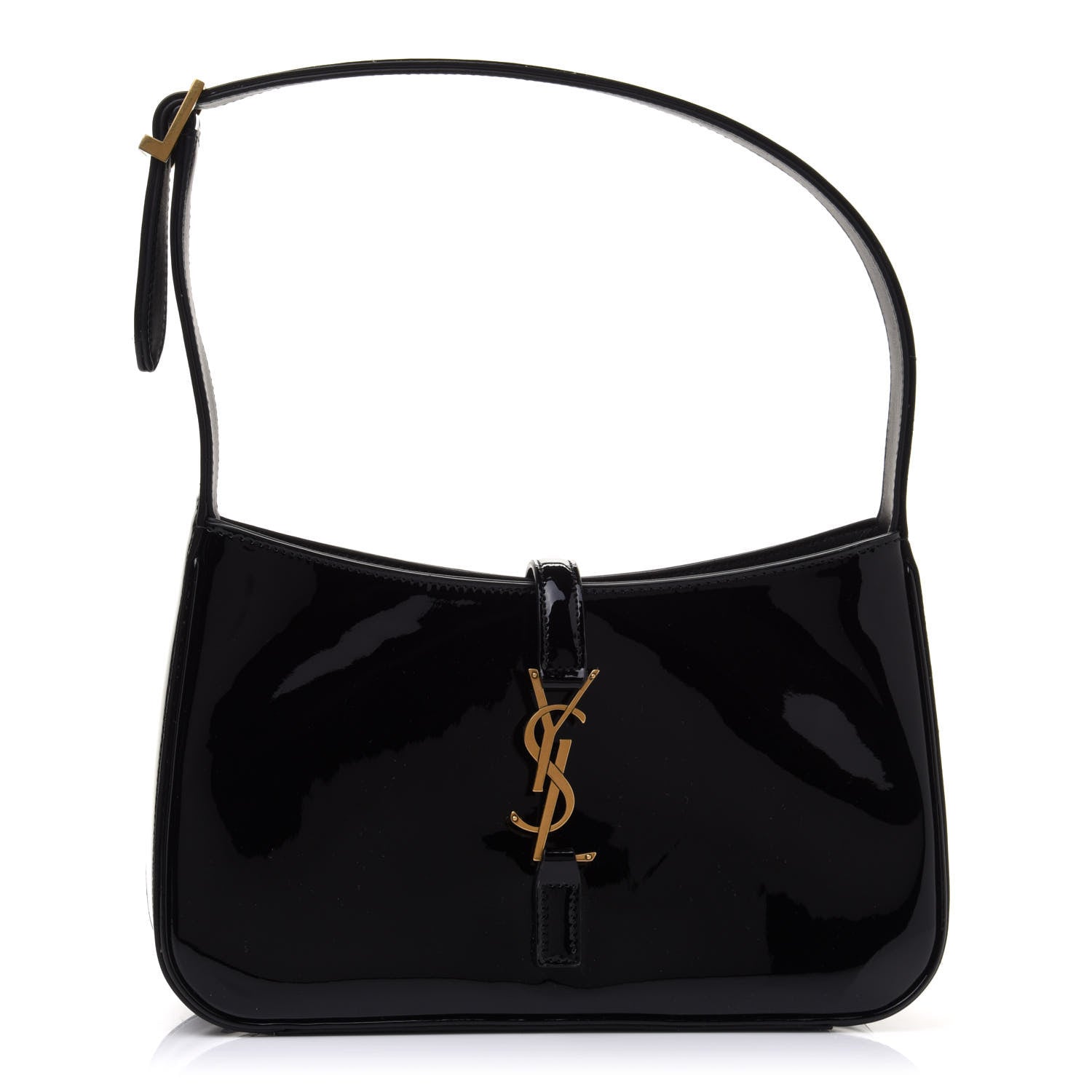 Saint Laurent Patent Le 5 A 7 Hobo Black 1 of 10