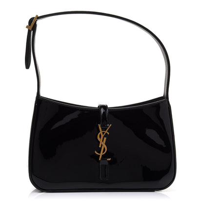 Saint Laurent Patent Le 5 A 7 Hobo Black 1 of 10