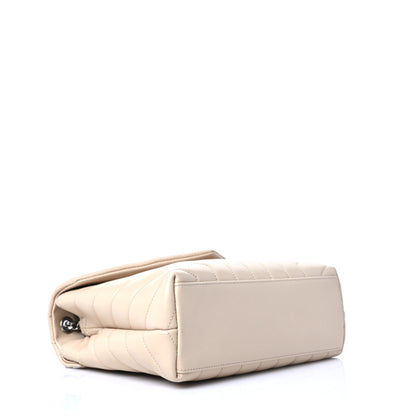 Saint Laurent Calfskin Y Quilted Monogram Small Loulou Chain Satchel Nude Powder 4 of 10