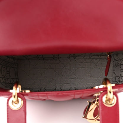 Christian Dior Lambskin Cannage Small Lucky Badges My Lady Dior Red 5 of 14