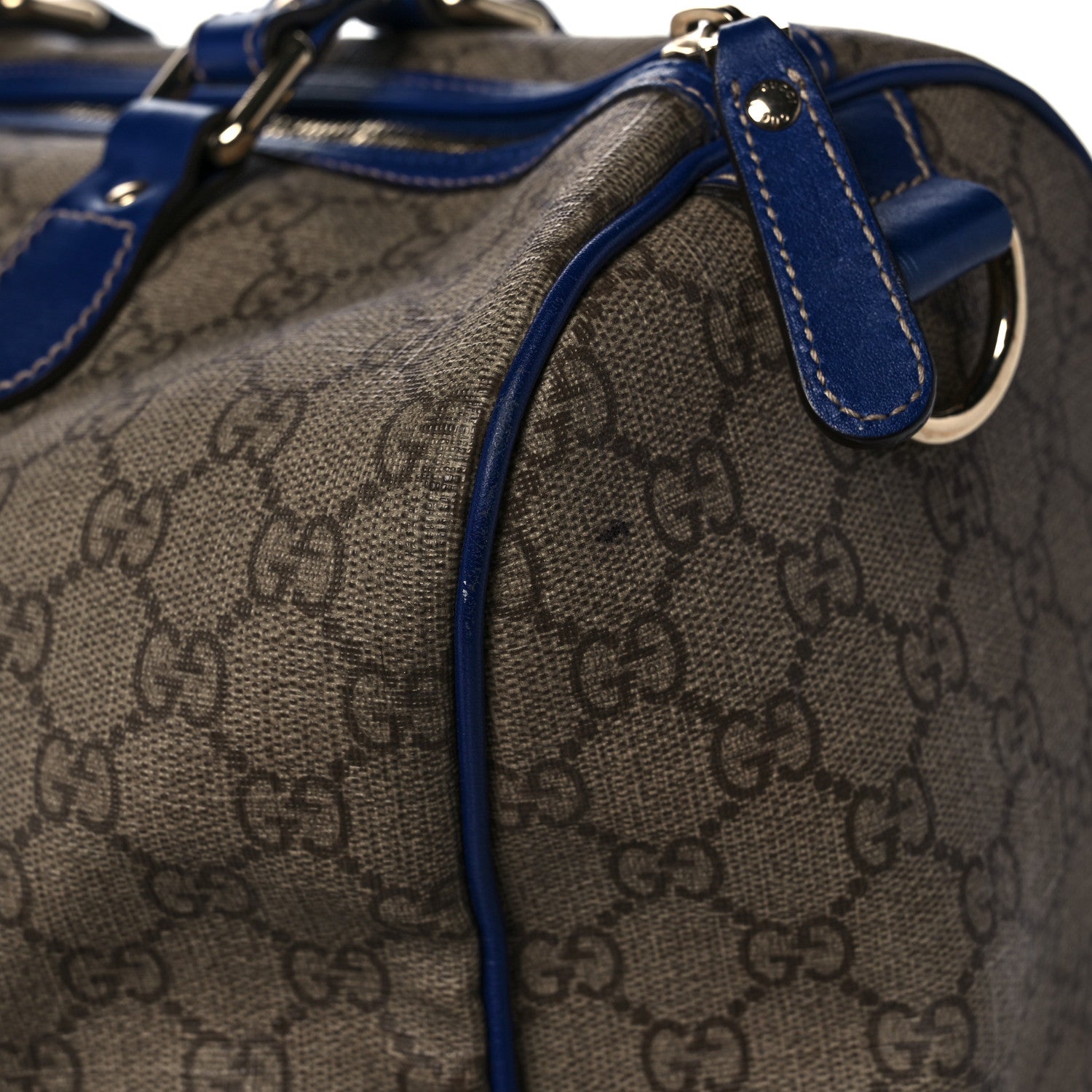 Gucci GG Plus Monogram Medium Boston USA Flag Unicef Duffle Blue 20 of 29