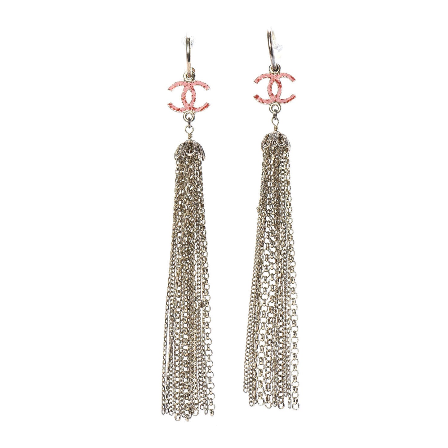 CC Chain Tassel Drop Earrings Gold