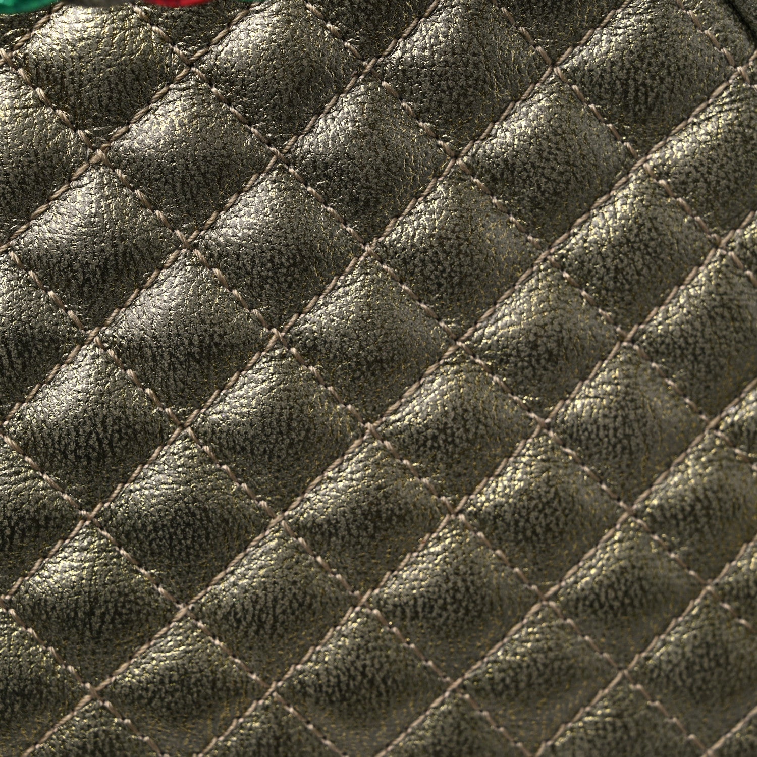 Gucci Laminated Nappa Trapuntata Mini Zumi Dome Shoulder Bag Rosso Jasmine Green Rame 12 of 12