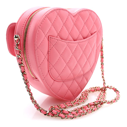 Chanel Lambskin Quilted Large CC In Love Heart Bag Pink 3 of 9