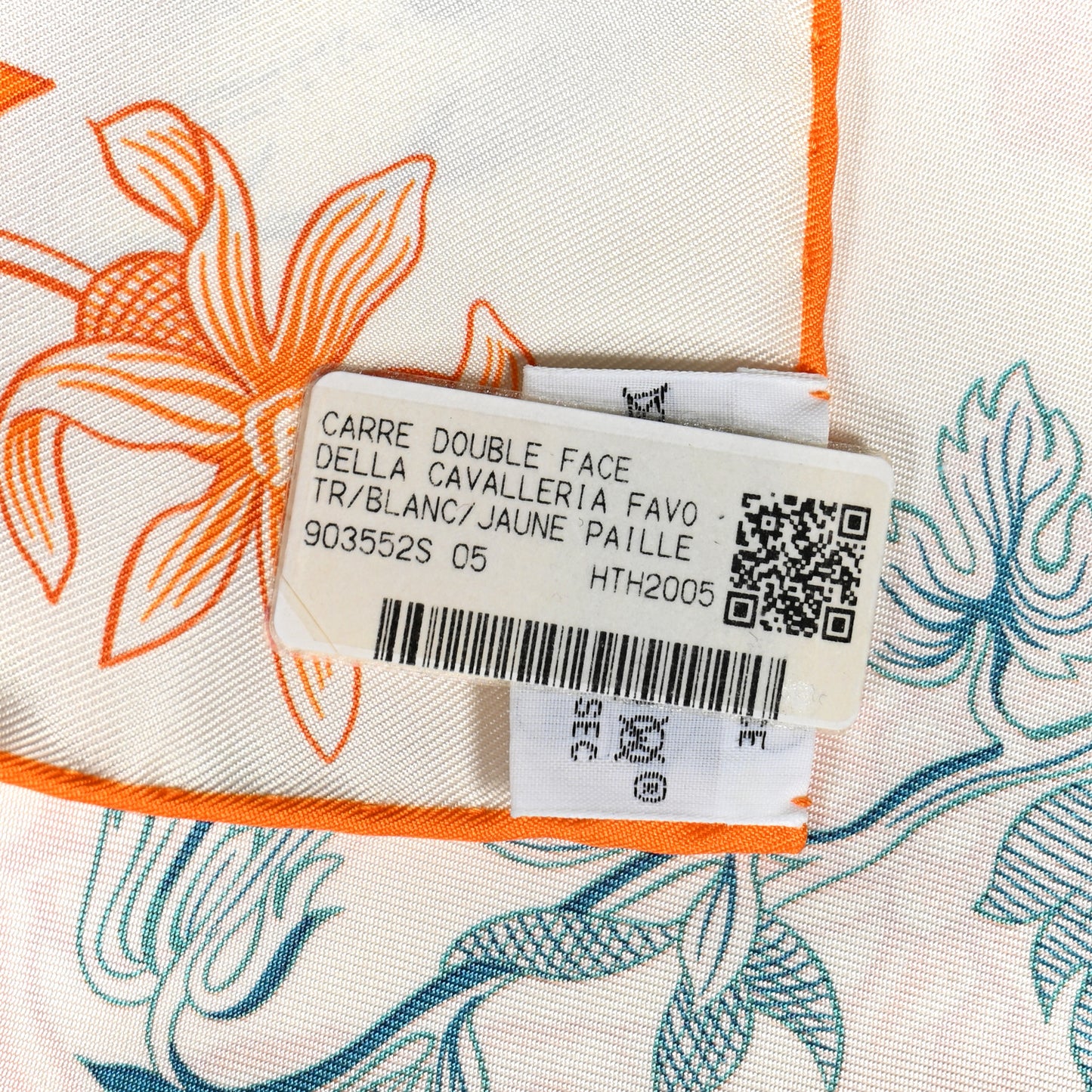 Silk Della Cavalleria Favolosa Double Face Scarf 90 White Jaune Paille