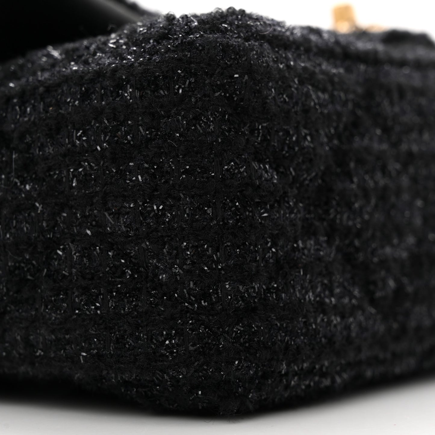 Tweed Quilted Medium Crystal CC Single Flap Black