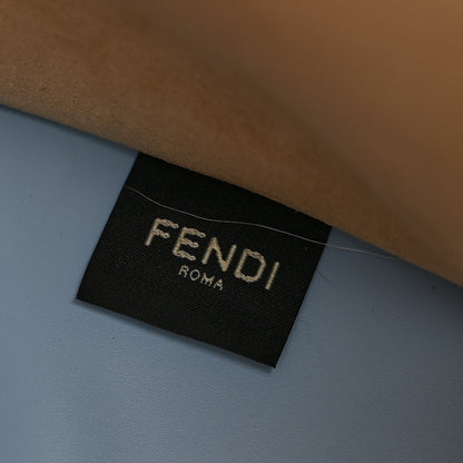 Fendi Vitello King Plexiglass Logo Embossed Medium Fendi Sunshine Shopper Tote Azzurro Baby 7 of 11