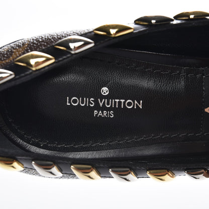 Louis Vuitton Calfskin Monogram Eldorado Pumps 38.5 Cacao 7 of 8