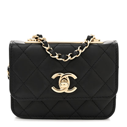Chanel Lambskin Quilted Trendy CC Card Holder On Chain Black 1 of 11