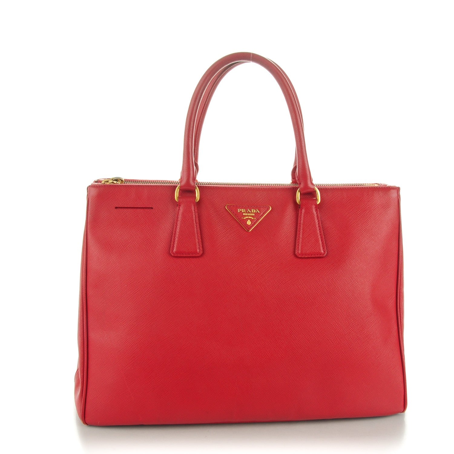 Prada Saffiano Large Galleria Double Zip Tote Fuoco 1 of 12