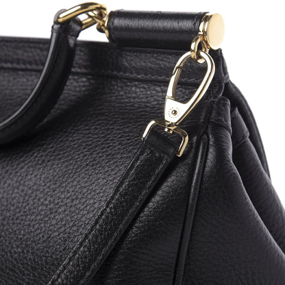 Dolce & Gabbana Grained Deerskin Medium Miss Sicily Satchel Black 9 of 9